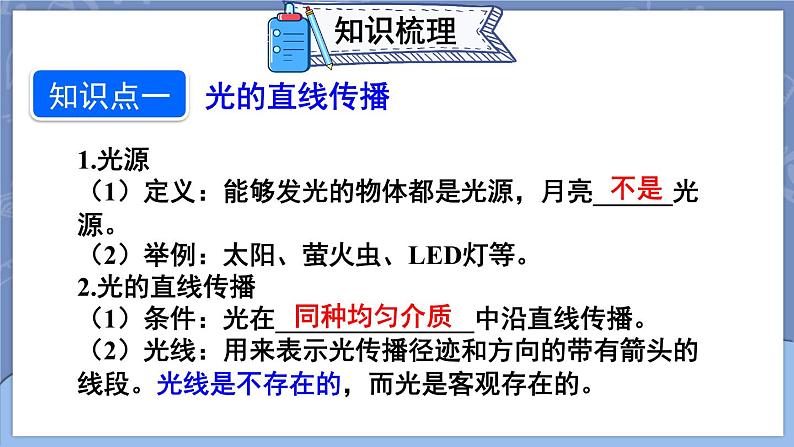 第四章 光现象 本章复习和总结 课件 2024-2025学年 人教版物理八年级上册03