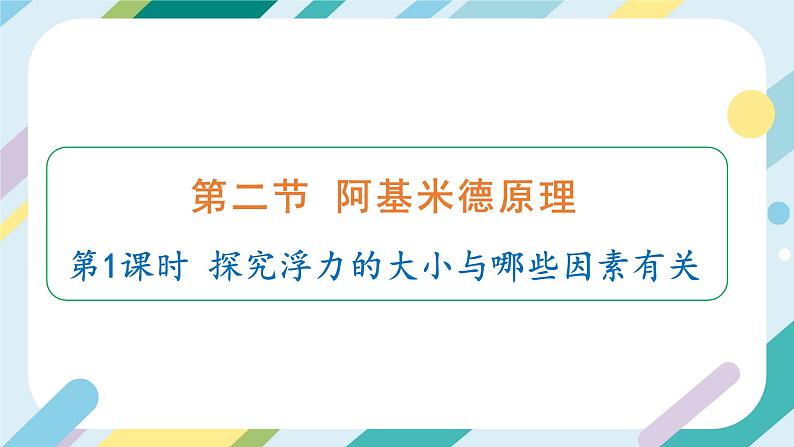 沪科版初中物理八年级全一册 《 9.2  阿基米德原理》PPT第2页