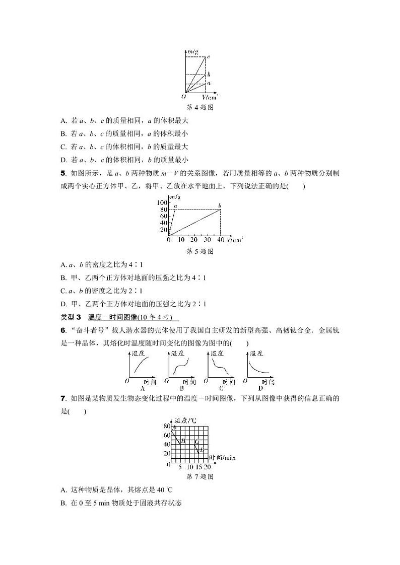 2024海南中考物理二轮复习专题专项训练 专题二 坐标曲线题 (含答案)第2页