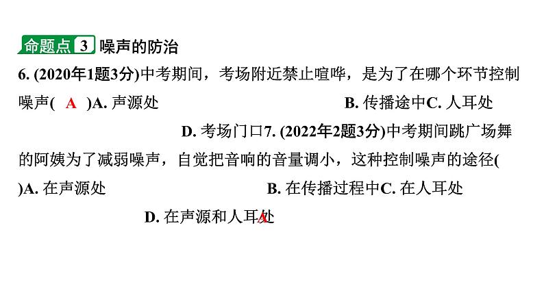 2024海南中考物理二轮重点专题研究 第二讲 声的世界（课件）06