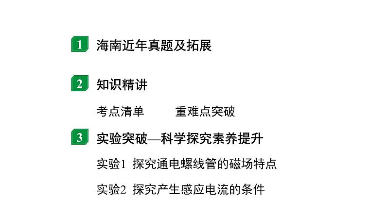 2024海南中考物理二轮重点专题研究 第十三讲 从指南针到磁浮列车电能从哪里来（课件）第2页