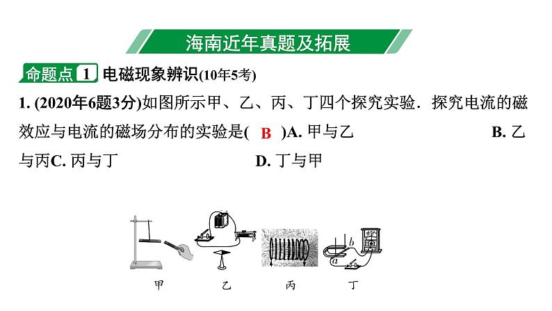 2024海南中考物理二轮重点专题研究 第十三讲 从指南针到磁浮列车电能从哪里来（课件）第3页