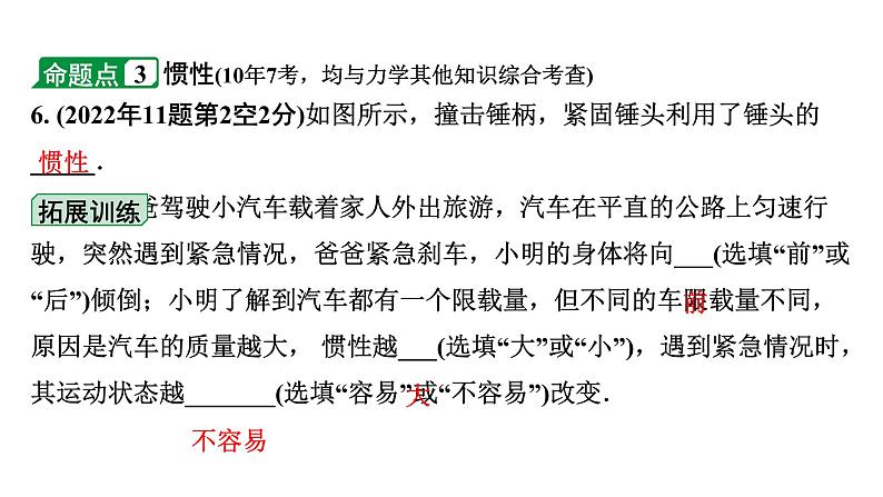 2024海南中考物理二轮重点专题研究 第五讲 熟悉而陌生的力 力与运动（课件）07