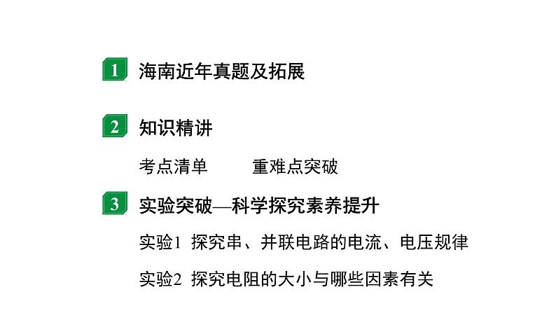 2024海南中考物理二轮重点专题研究 微专题 了解电路  电阻和滑动变阻器（课件）02