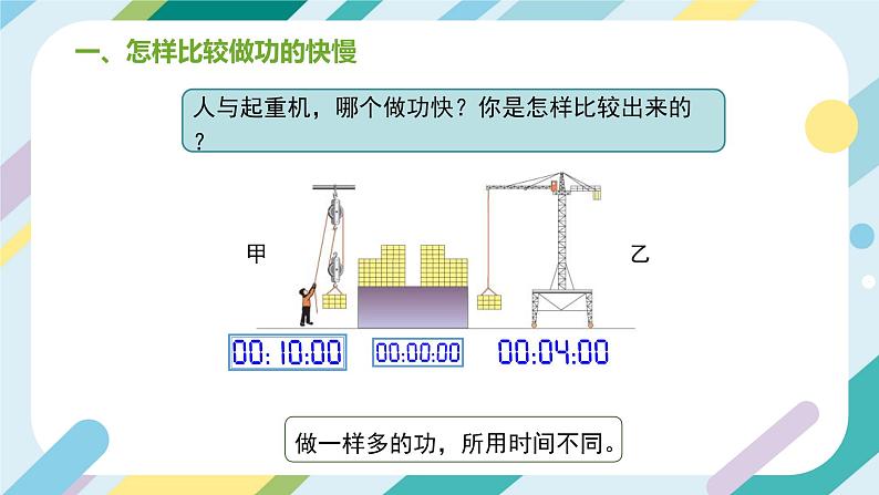 沪科版初中物理八年级全一册 《10.4  做功的快慢 》PPT第6页