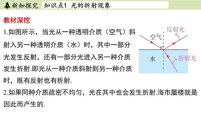 苏科版八年级物理上册课件 第四章 第一节 光的折射08