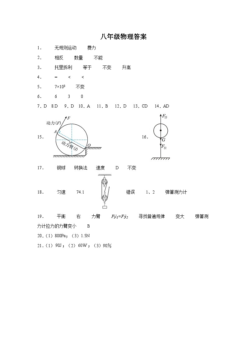 河南省周口市淮阳区2023-2024学年八年级下学期6月期末物理试题01