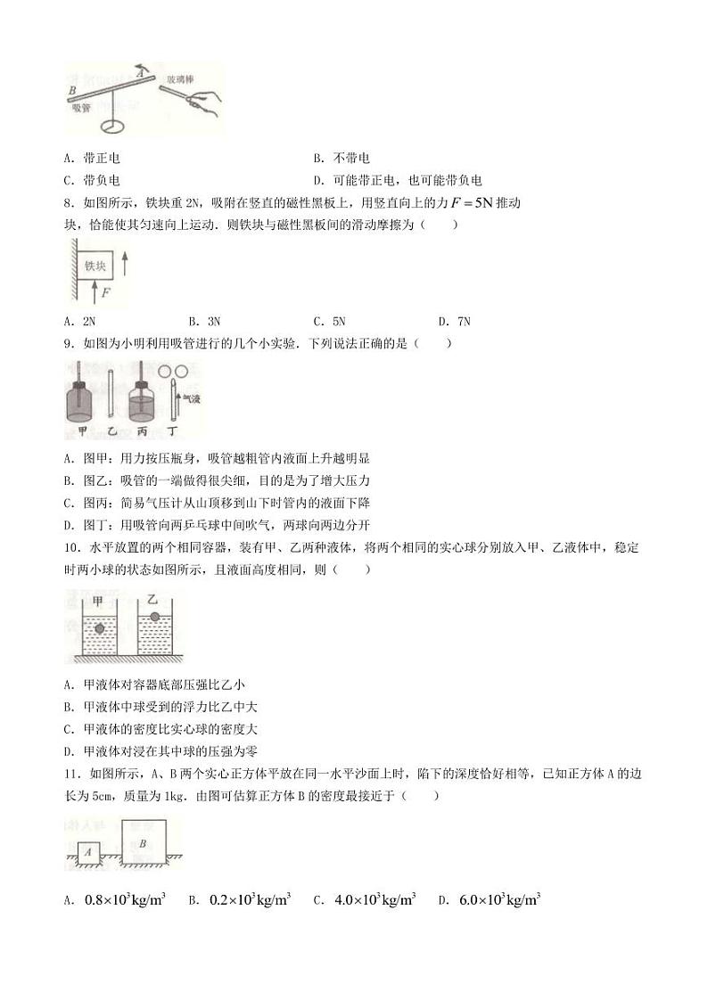 江苏省南通市海安市2023-2024学年八年级下学期6月期末物理试题第2页