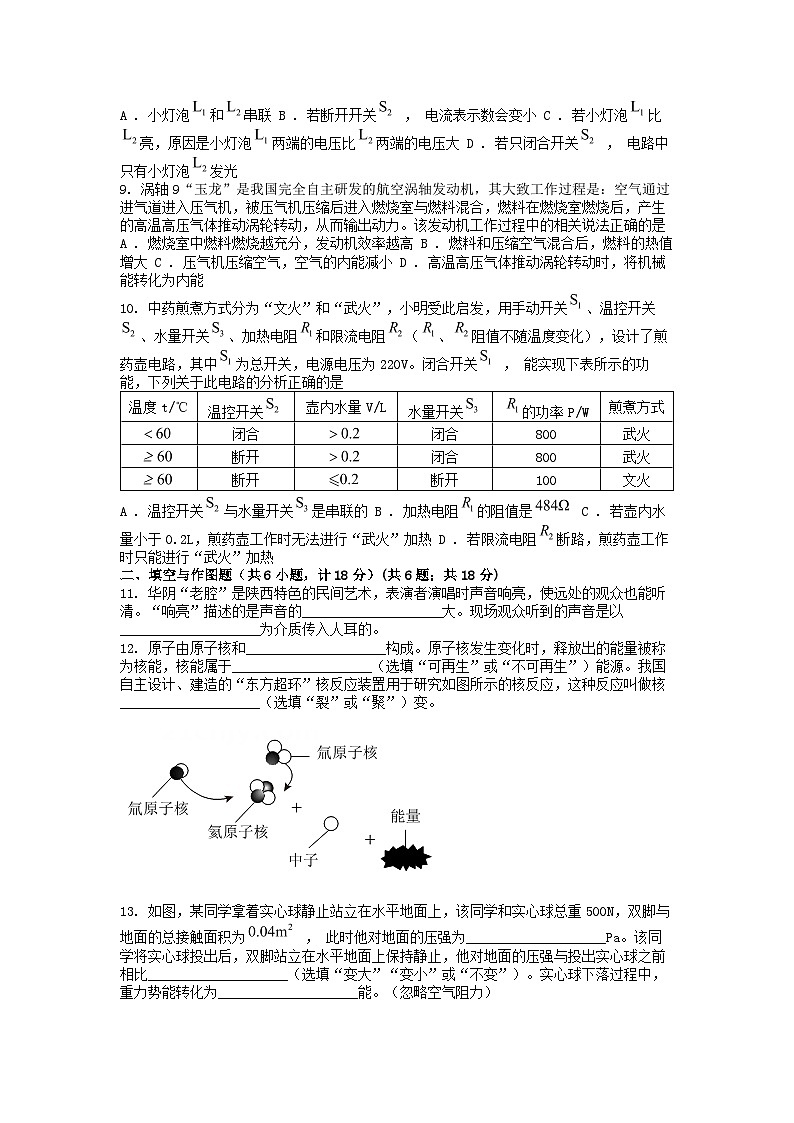 [物理]陕西省2024年中考物理试题03