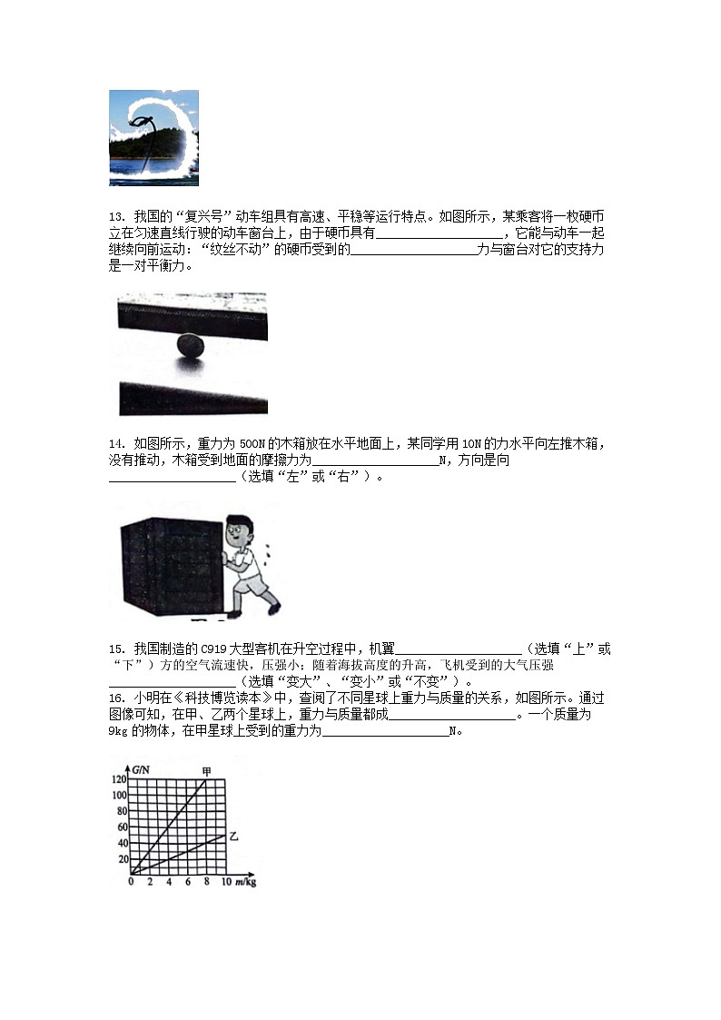 [物理][期中]广西壮族自治区梧州市苍梧县2023-2024学年八年级下学期物理期中检测试卷第3页