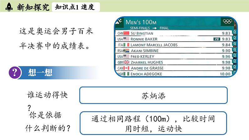 人教版八年级物理上册课件 1.3运动的快慢第5页