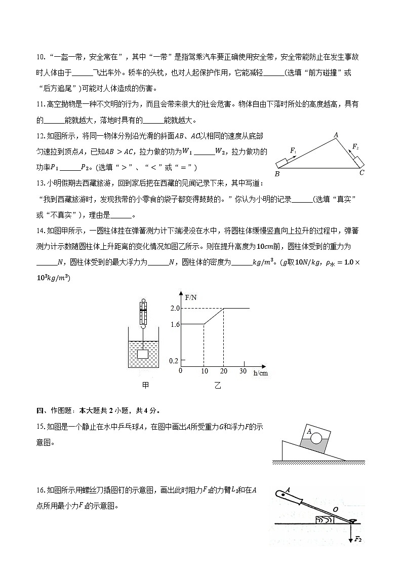2023-2024学年河南省周口市商水县希望中学八年级（下）期末物理试卷（含答案）第3页