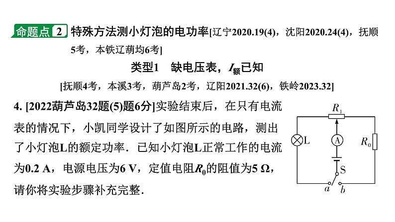 2024辽宁中考物理二轮复习 微专题 特殊方法测电阻、电功率（课件）第8页