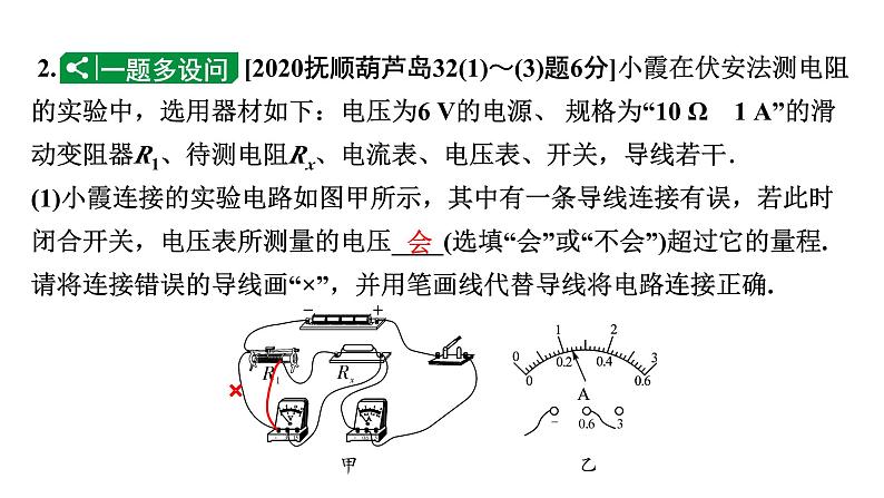 2024辽宁中考物理二轮重点专题研究 微专题 用电流表、电压表测电阻、测电功率（课件）第5页