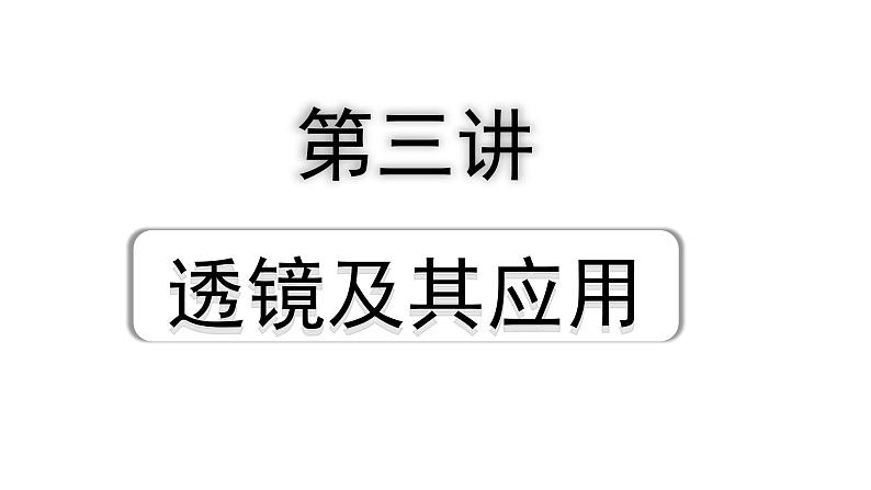 2024内蒙古中考物理二轮专题研究 第三讲  透镜及其应用（课件）第1页