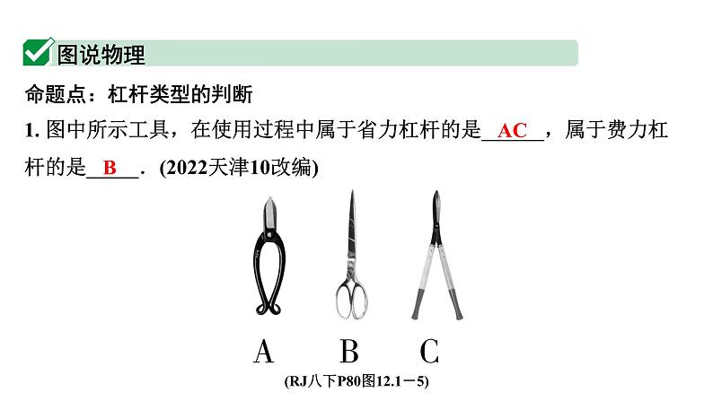 2024内蒙古中考物理二轮专题研究 第十二讲 第1节  杠杆（课件）第7页