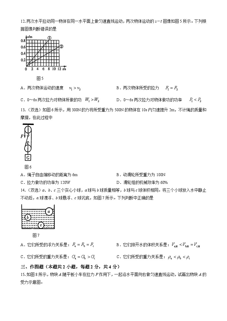 河南省濮阳市南乐县2023-2024学年八年级下学期7月期末物理试题第3页