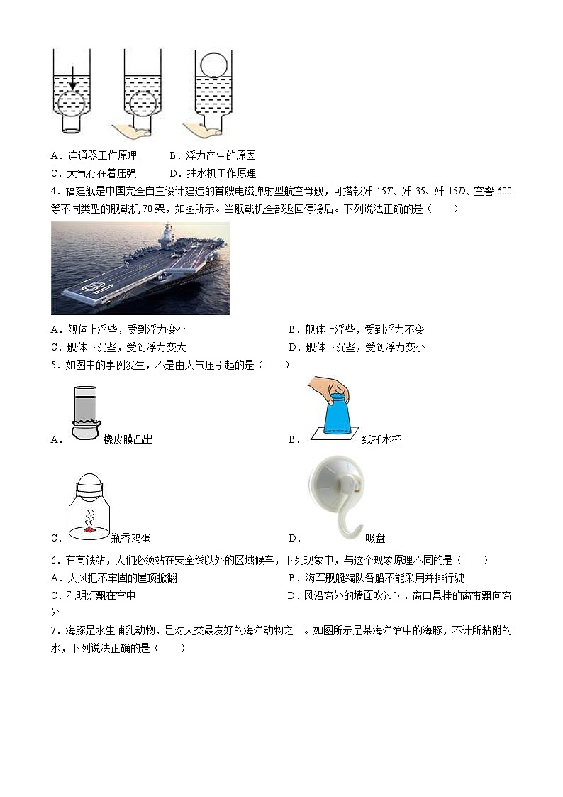 湖南省益阳市南县2023-2024学年八年级下学期期末考试物理试题第2页