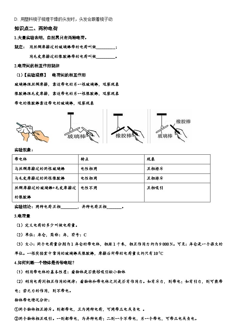 05-电荷、电流和电路-【暑假衔接】人教版物理九年级预习讲义第2页