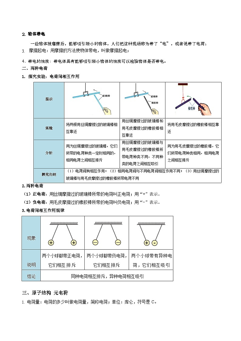 第07讲 两种电荷-【暑假衔接】新九年级物理暑假精品课讲义（人教版）02
