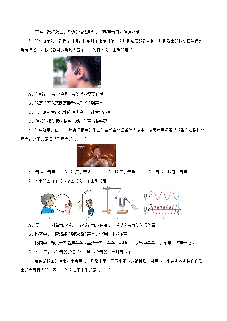 【核心素养】人教版八年级上册 第2章 《声现象》单元测试卷【原卷版】 【解析版】02