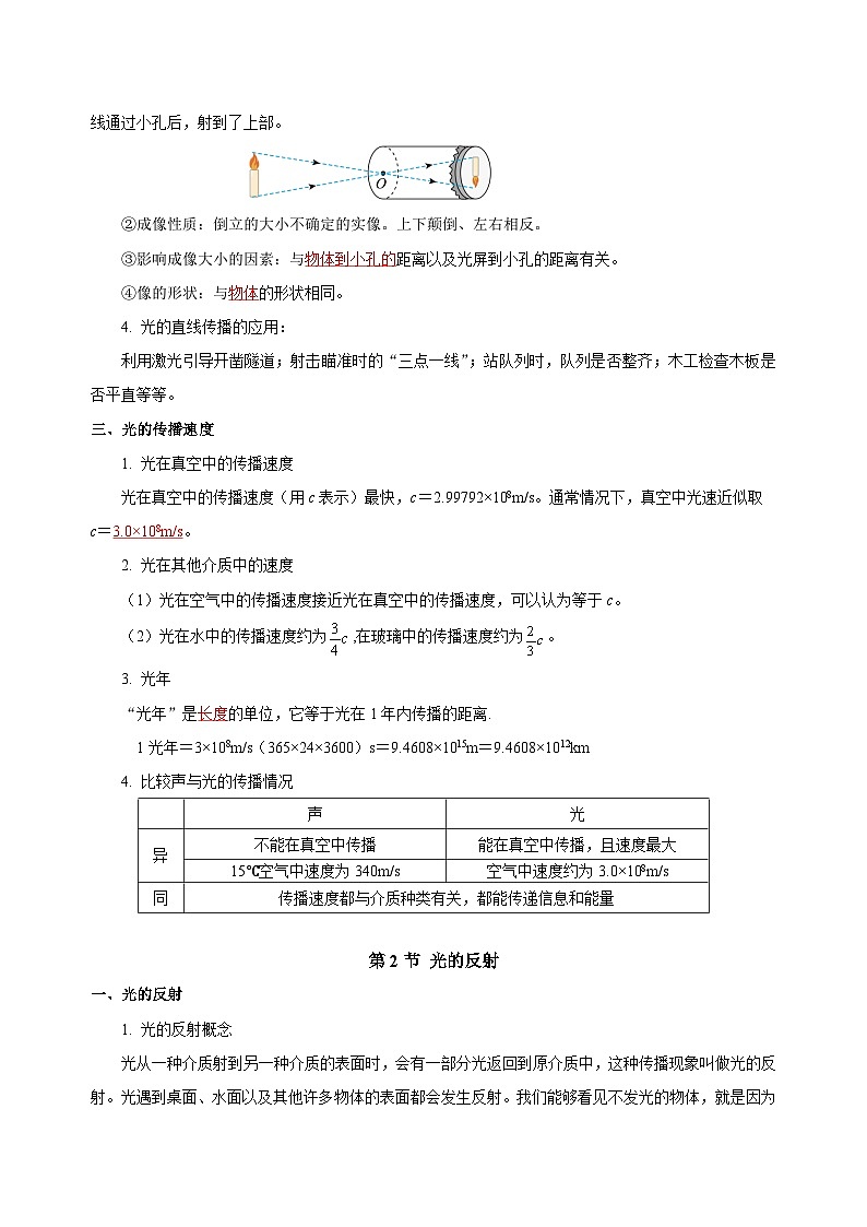 【核心素养】人教版八年级上册 第4章 《光现象》知识清单（学生版） （教师版）03