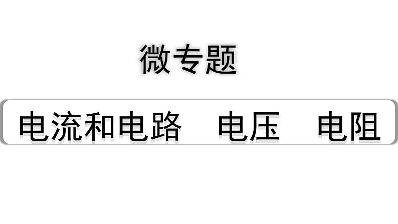 2024宁夏中考物理二轮复习 微专题 电流和电路  电压  电阻 （课件）第1页