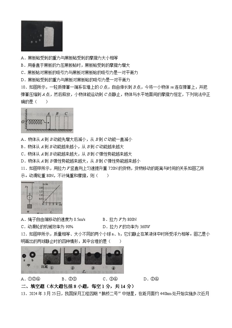 山东省德州市德城区2023-2024学年下学期期末考试八年级物理试题第3页