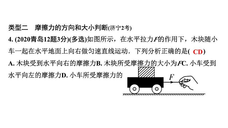 2024山东中考物理二轮重点专题研究 第八章 第三节 摩擦力（课件）第6页