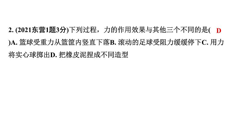 2024山东中考物理二轮重点专题研究 第八章 第一节  力  弹力  重力（课件）第4页