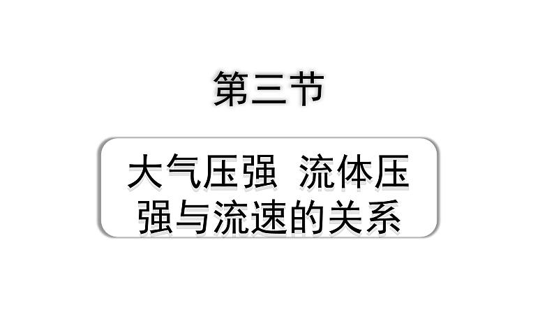 2024山东中考物理二轮重点专题研究 第九章 第三节 大气压强  流体压强与流速的关系（课件）第1页