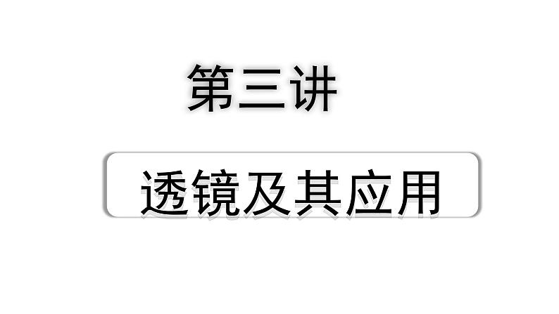 2024山东中考物理二轮重点专题研究 第三章  透镜及其应用（课件）第1页