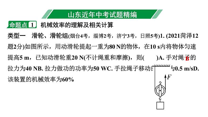 2024山东中考物理二轮重点专题研究 第十一章 第三节 机械效率（课件）第3页