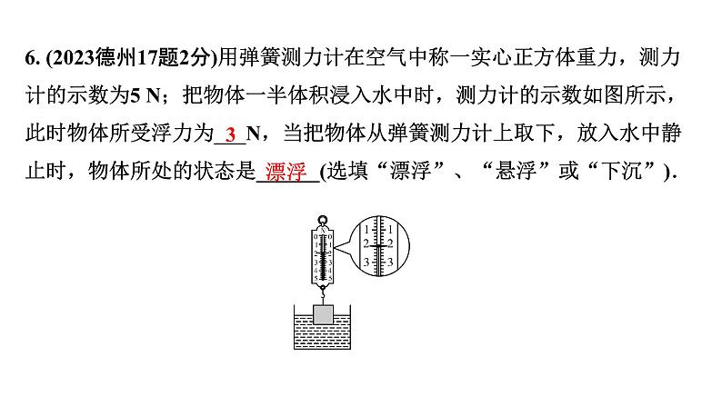 2024山东中考物理二轮重点专题研究 第十章 第二节 浮沉条件的应用（课件）第8页