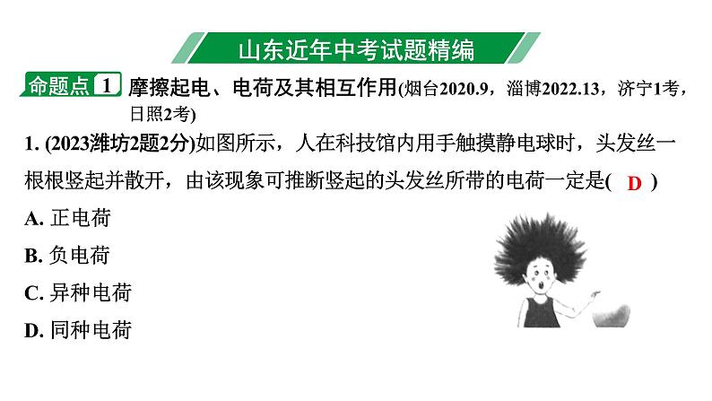 2024山东中考物理二轮重点专题研究 微专题 电学基础概念（课件）03