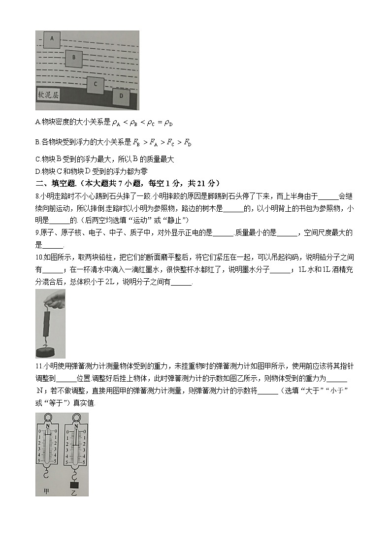 广东省茂名市2023-2024学年八年级下学期7月期末物理试题(无答案)第3页
