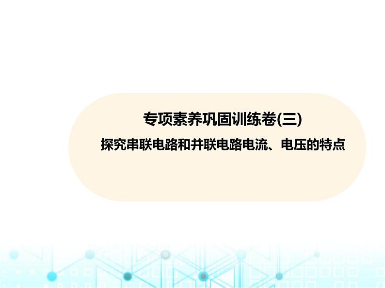 沪粤版初中物理九年级专项素养巩固训练卷(三)探究串联电路和并联电路电流、电压的特点课件01