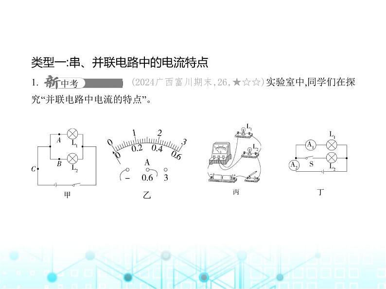 沪粤版初中物理九年级专项素养巩固训练卷(三)探究串联电路和并联电路电流、电压的特点课件02