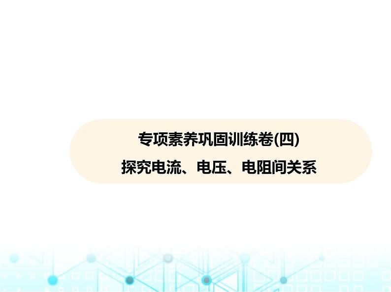 沪粤版初中物理九年级专项素养巩固训练卷(四)探究电流、电压、电阻间关系课件第1页