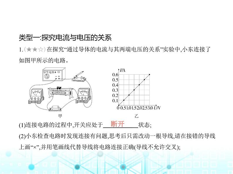 沪粤版初中物理九年级专项素养巩固训练卷(四)探究电流、电压、电阻间关系课件第2页