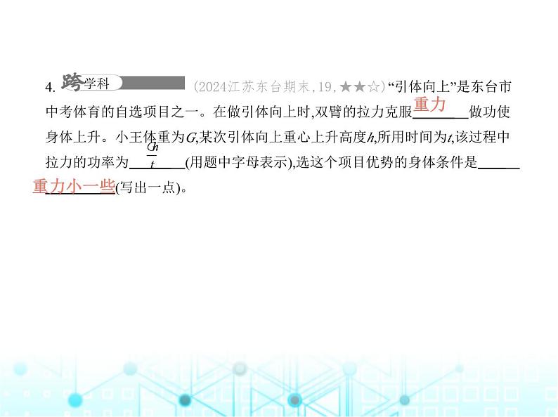 沪粤版初中物理九年级专项素养巩固训练卷(十)跨学科专题课件08