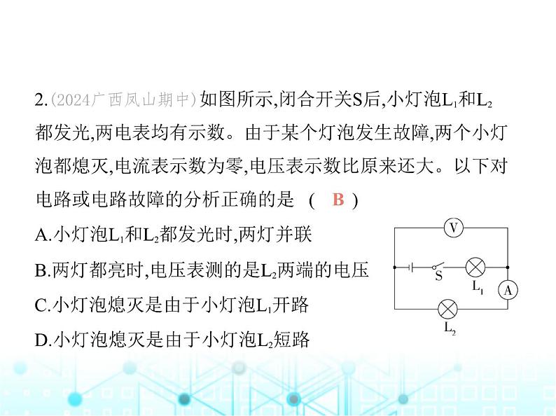 沪粤版初中九年级物理专项素养综合练(八)电路故障分析课件第4页