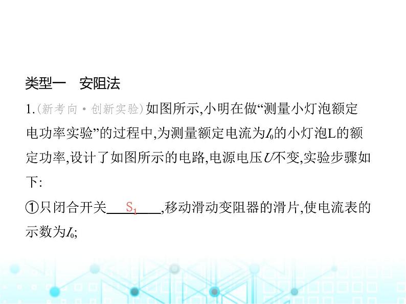 沪粤版初中九年级物理专项素养综合练(十二)特殊方法测量小灯泡的电功率课件第2页