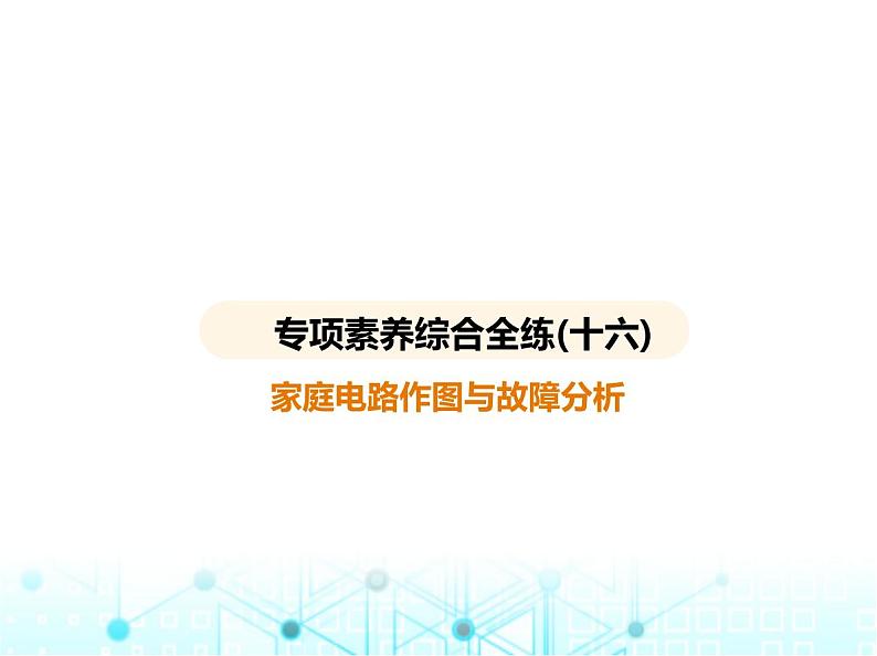 沪粤版初中九年级物理专项素养综合练(十六)家庭电路作图与故障分析课件01