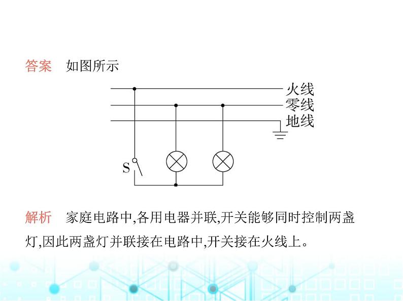 沪粤版初中九年级物理专项素养综合练(十六)家庭电路作图与故障分析课件03