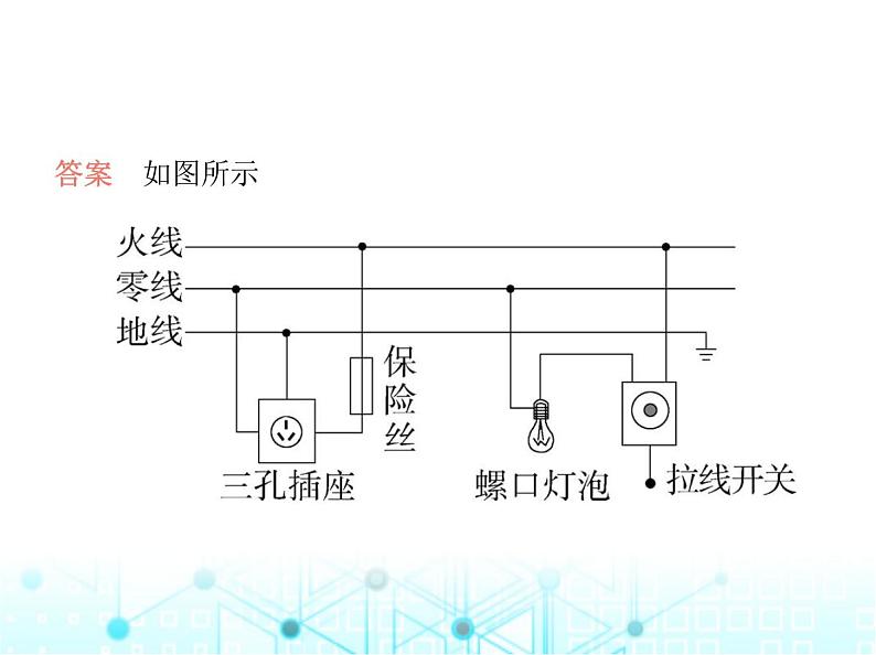 沪粤版初中九年级物理专项素养综合练(十六)家庭电路作图与故障分析课件05