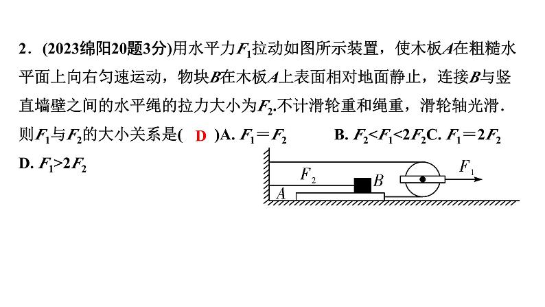 2024四川中考物理二轮复习 第十三讲 简单机械 第2节 滑轮 斜面 机械效率(课件)第4页