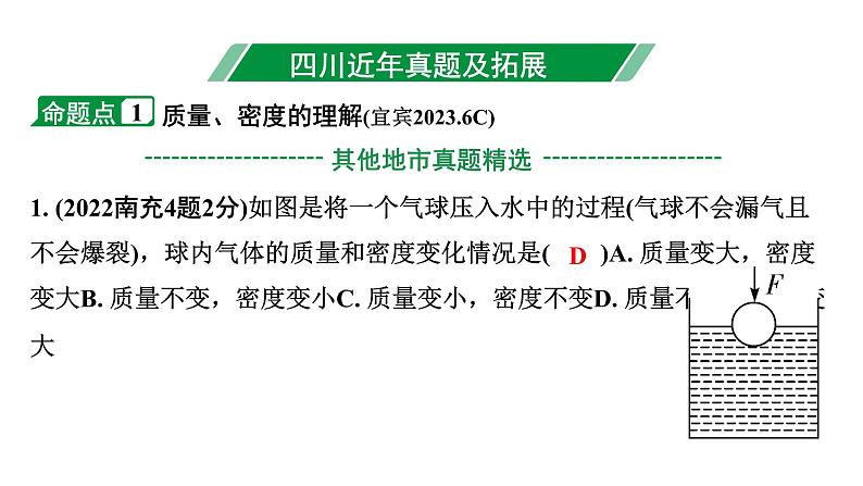 2024四川中考物理二轮重点专题研究 第八讲  质量与密度（课件）第3页