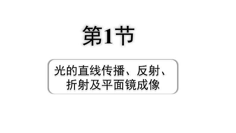 2024四川中考物理二轮重点专题研究 第二讲  光现象 第1节 光的直线传播、反射、折射及平面镜成像（课件）01