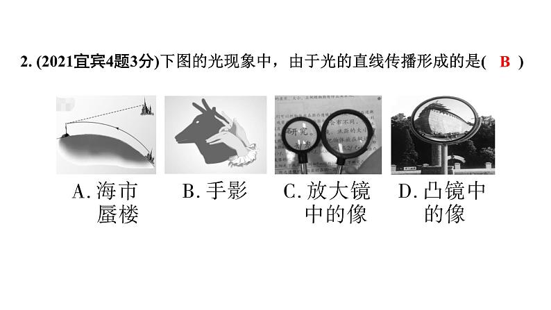 2024四川中考物理二轮重点专题研究 第二讲  光现象 第1节 光的直线传播、反射、折射及平面镜成像（课件）04